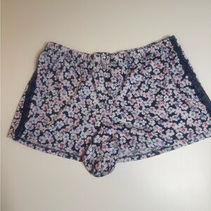 Laura Ashley PJ Floral Print Shorts with Lace Trim